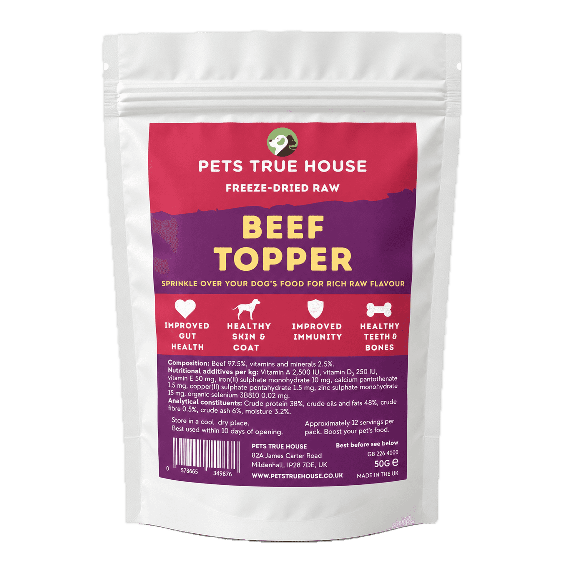 Freeze-Dried Raw Beef Dog Food Topper