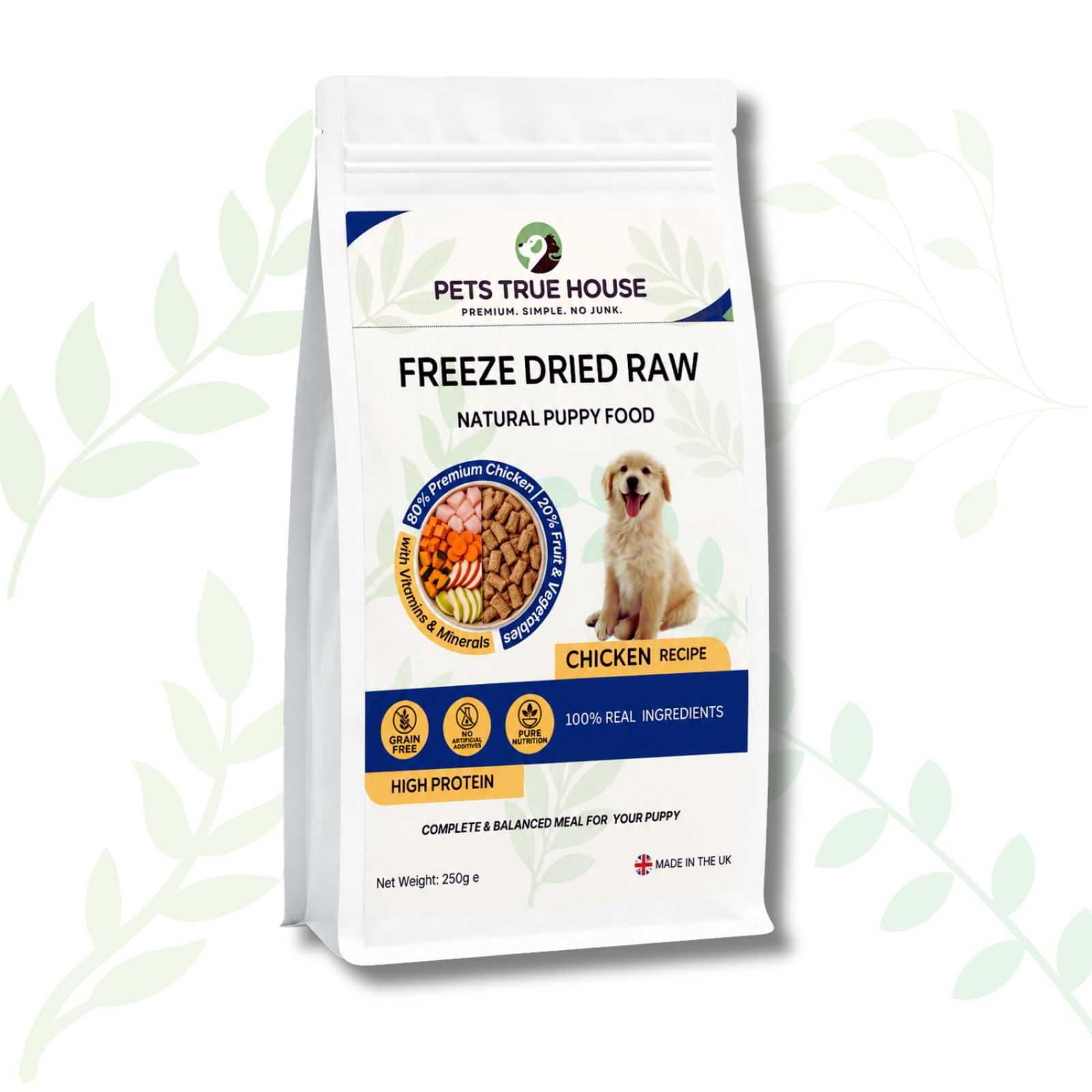 Freeze-Dried Raw Chicken Puppy Food - Complete & Balanced Chicken Recipe